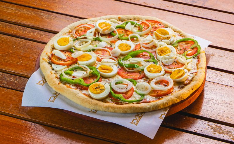The Veggie Deluxe mod pizza with garden fresh toppings