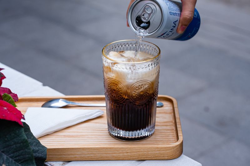 Italian Soda sparkling drink with fruit syrup